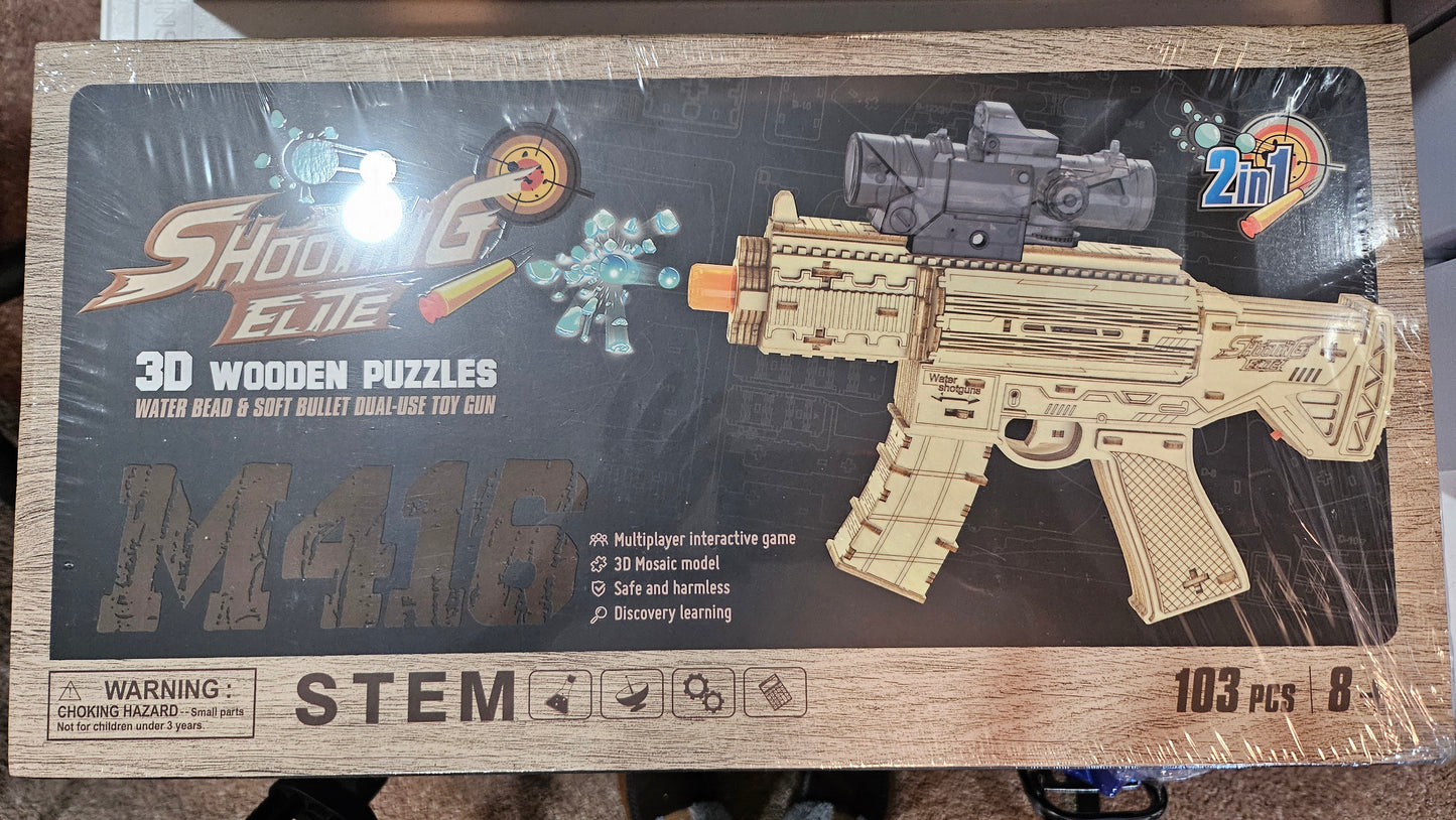 129/103 PIECES 3D WOODEN PUZZLES GEL & DART TOY